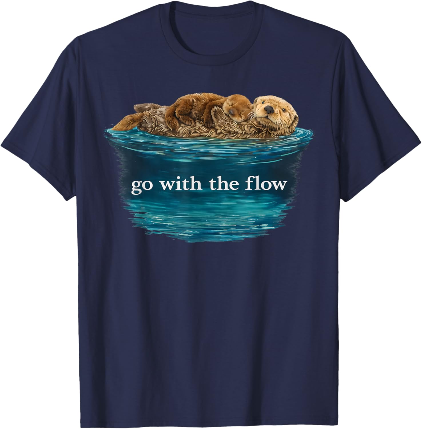 Go with The Flow Sea Otter T-Shirt - T-Shirt | Navy