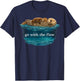 Go with The Flow Sea Otter T-Shirt - T-Shirt | Navy