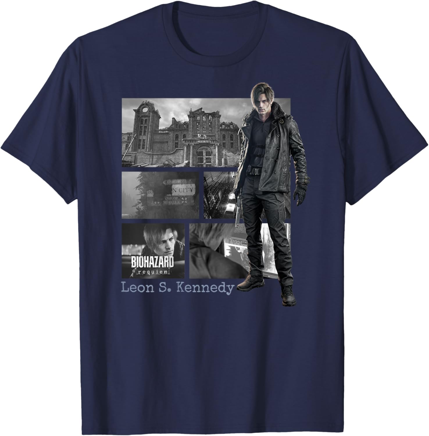 Resident Evil Requiem Leon BP T-Shirt - T-Shirt | Navy