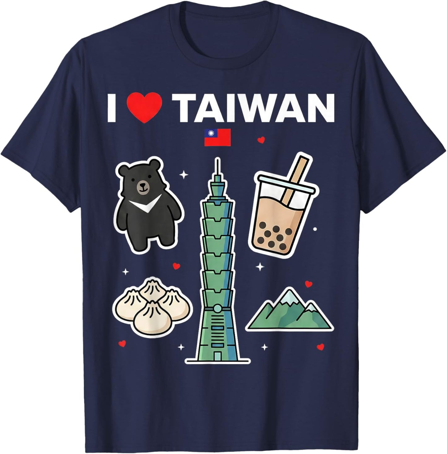 I Love Taiwan T-Shirt - T-Shirt | Navy