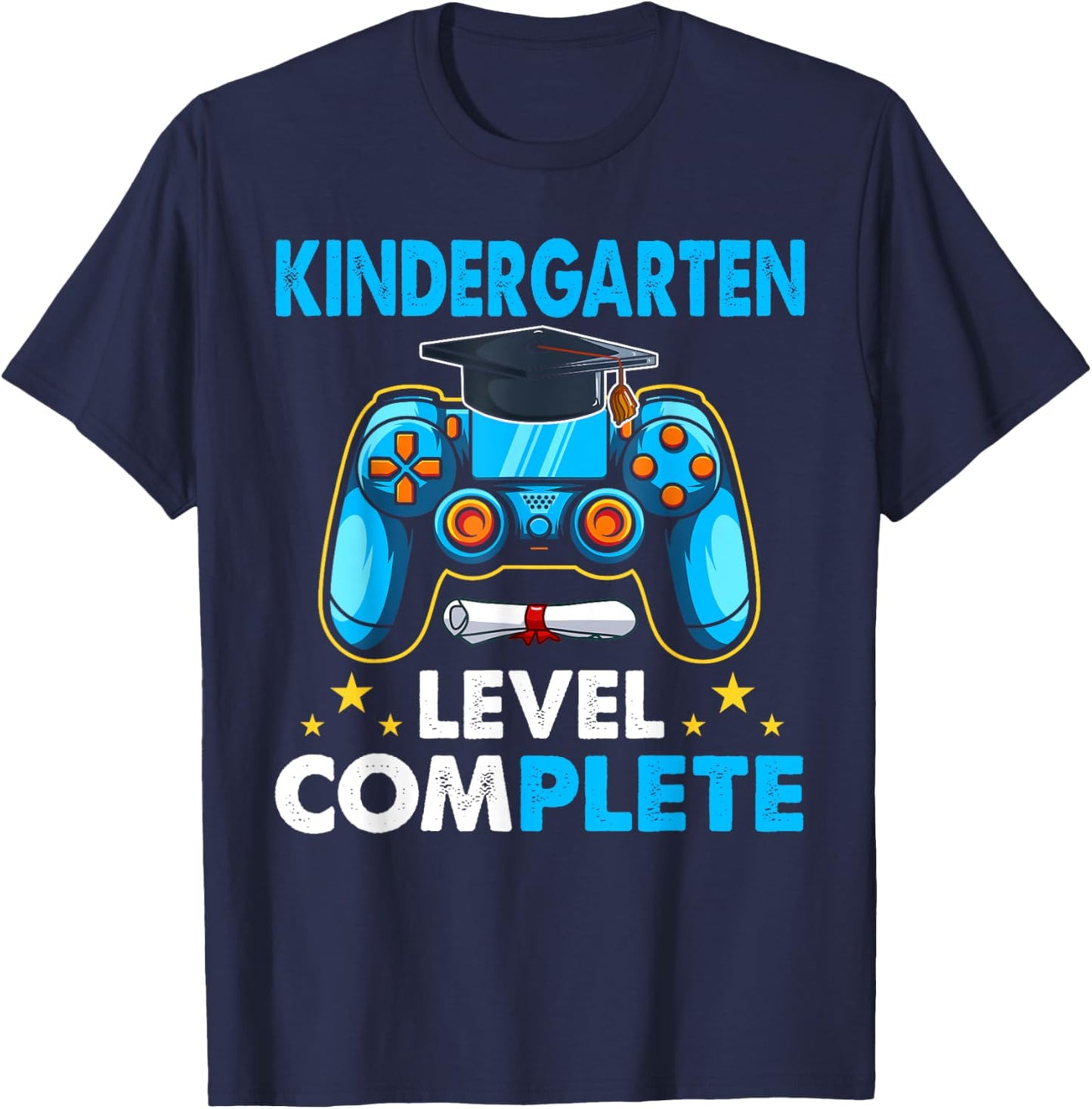 Kindergarten Level Complete Last Day Of School Graduate Boys T-Shirt - T-Shirt | Navy