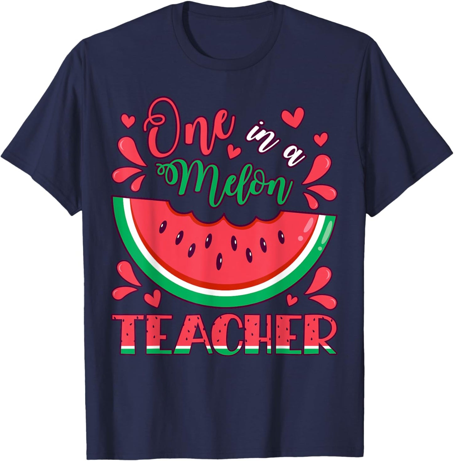 One in a Melon Teacher Birthday Party Matching Family Group Women Kids T-Shirt - T-Shirt | Navy