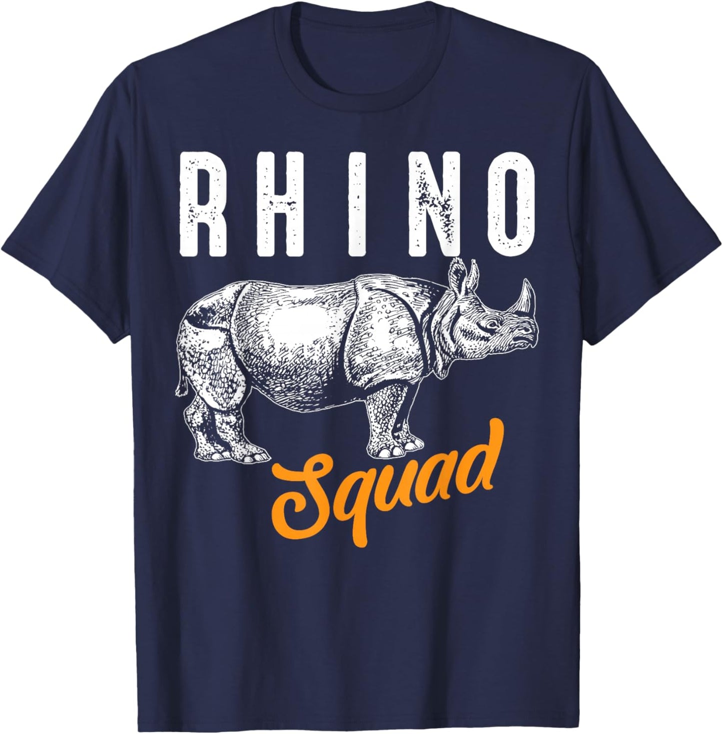 Funny Rhino Art Women Kids Toddler Rhino Lover T-Shirt - T-Shirt | Navy