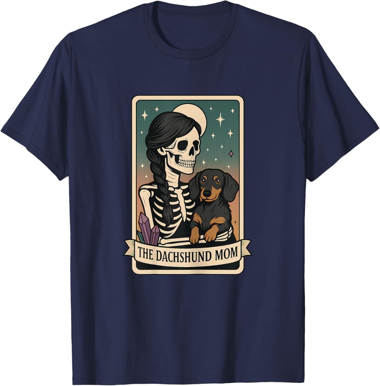 Dachshund Mom Tarot Card T-Shirt - T-Shirt | Navy