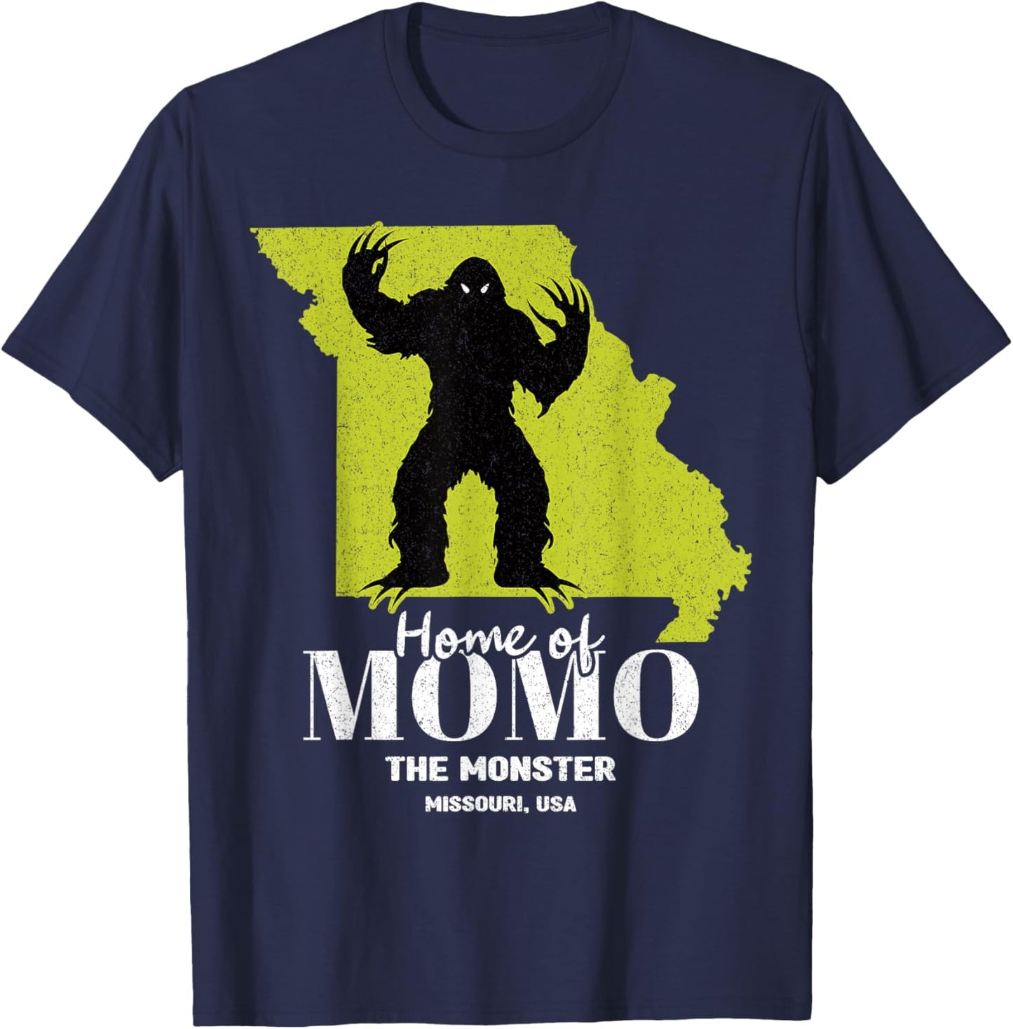 Momo The Monster Missouri State American Cryptid T-Shirt - T-Shirt | Navy