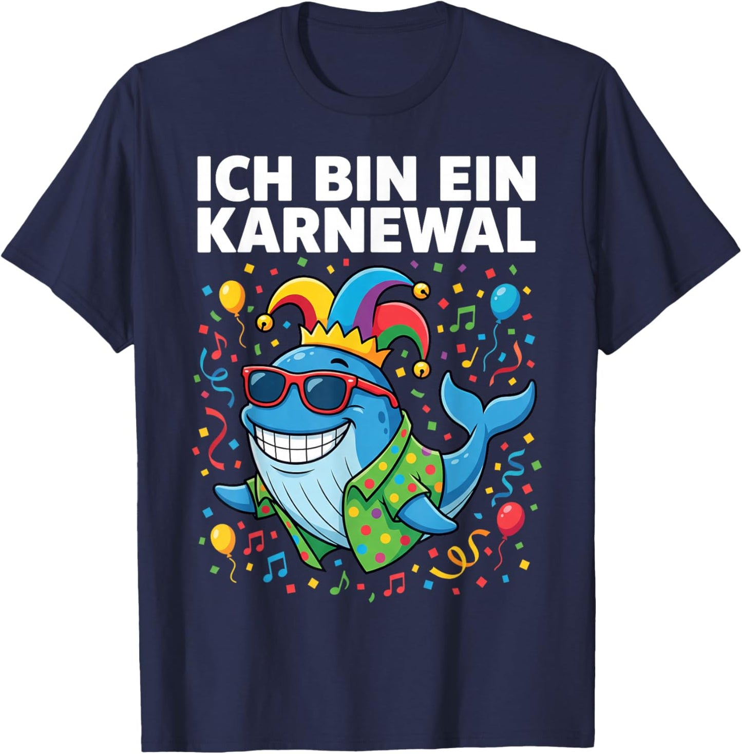 Fasching Ich Bin EIN Karneval 2026 Whale Costume Men's Funny T-Shirt - T-Shirt | Navy