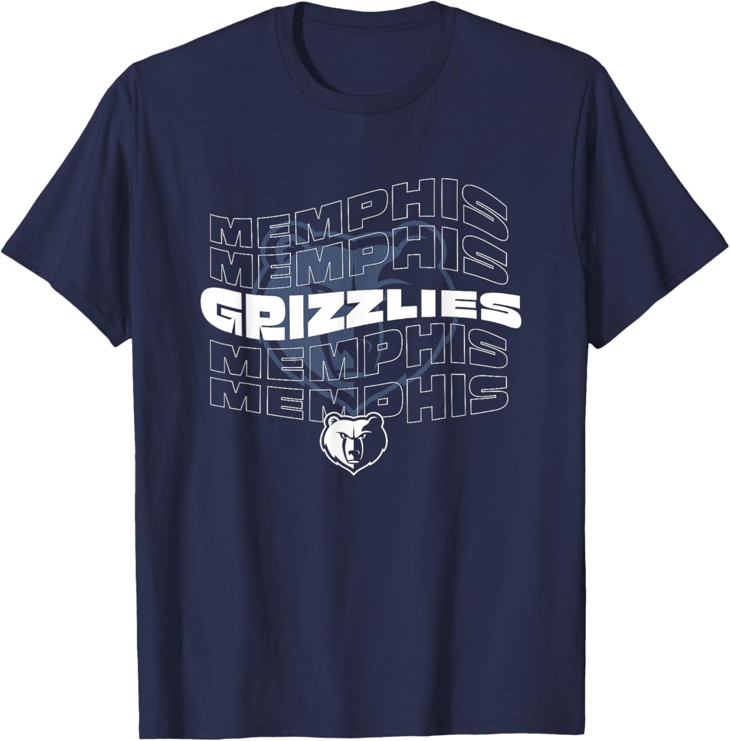 NBA Memphis Grizzlies Wave Outline Team Logo T-Shirt - T-Shirt | Navy