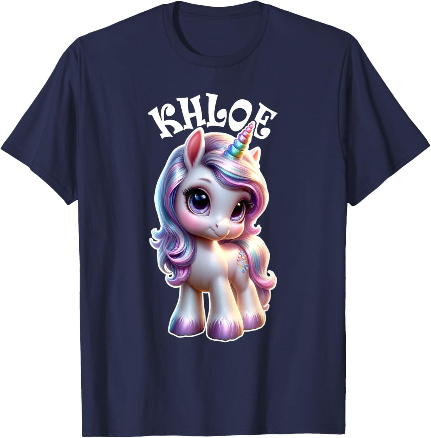 Khloe Cute Unicorn Design for Girls Name Khloe T-Shirt - T-Shirt | Navy