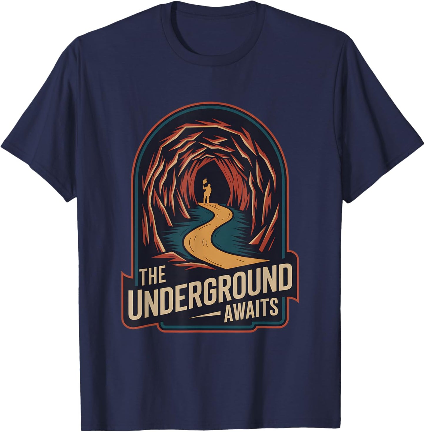 Caving Spelunking Exploring Caves Speleology T-Shirt - T-Shirt | Navy