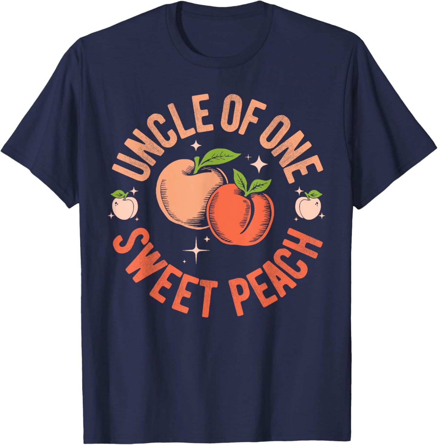 Uncle First Birthday One Sweet Peach Bday Family Matching T-Shirt - T-Shirt | Navy