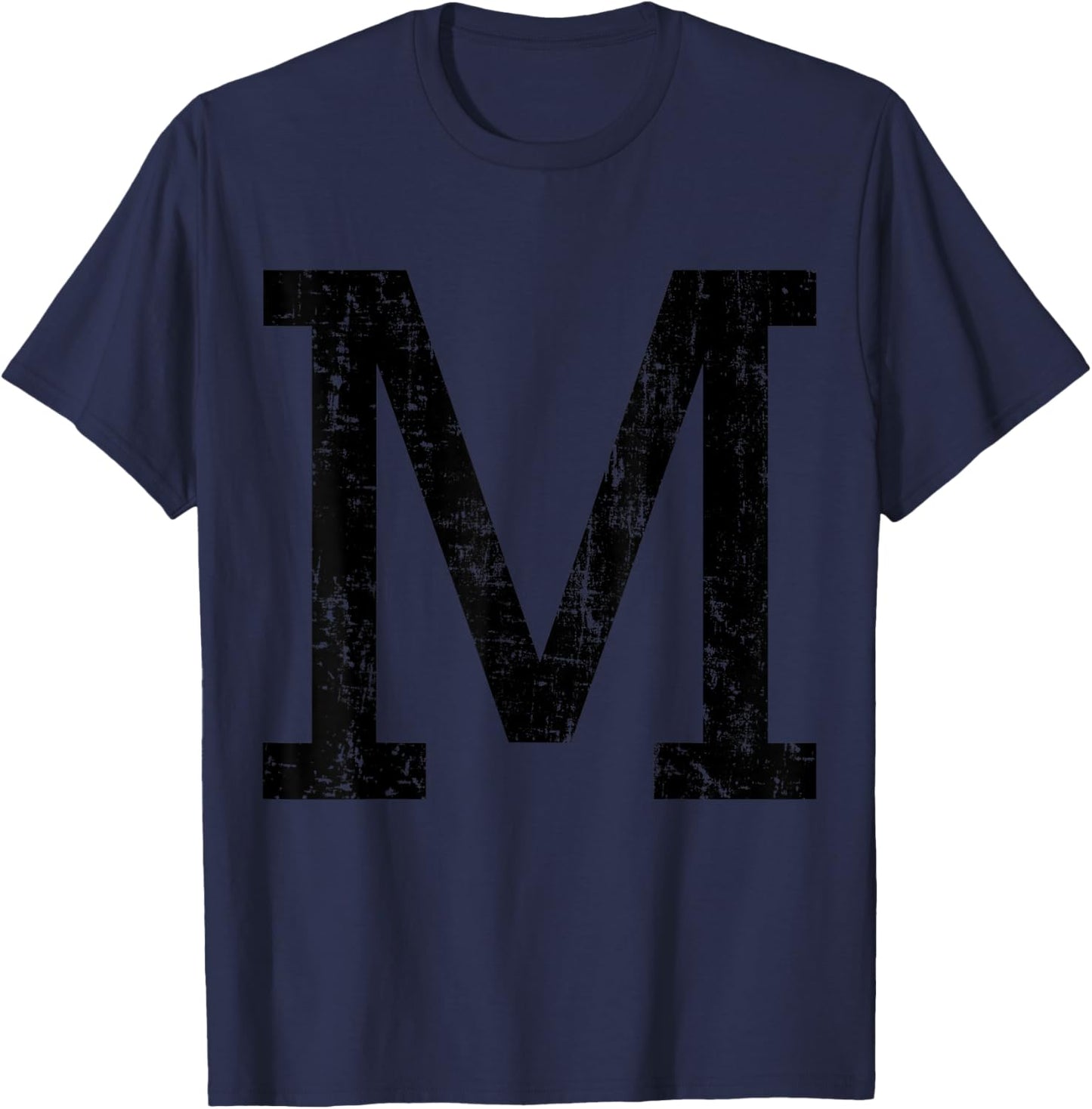 Letter M Capital Alphabet Initial School College Uni Varsity T-Shirt - T-Shirt | Navy