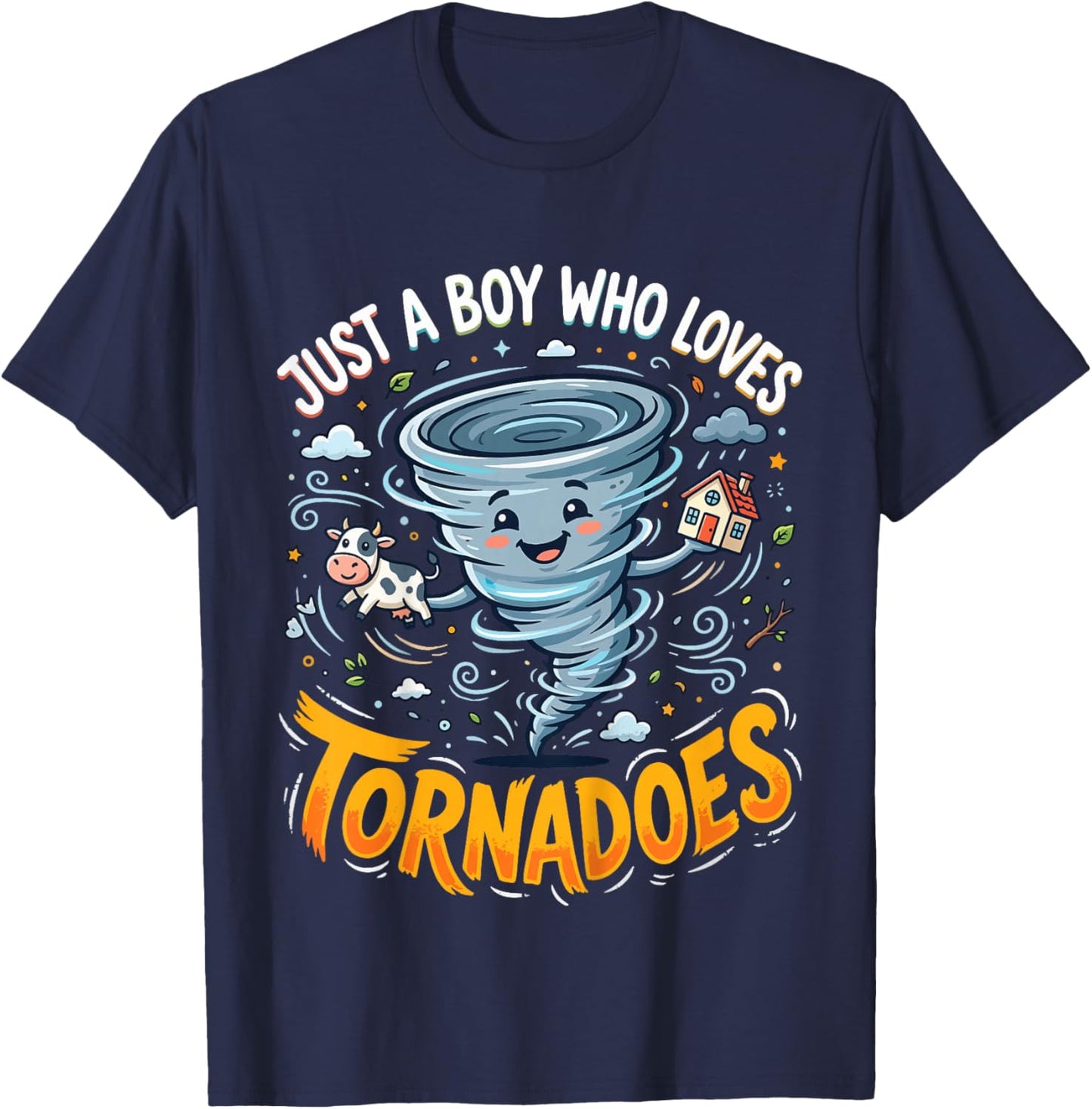 Kids Just A Boy Who Loves Tornadoes T-Shirt - T-Shirt | Navy