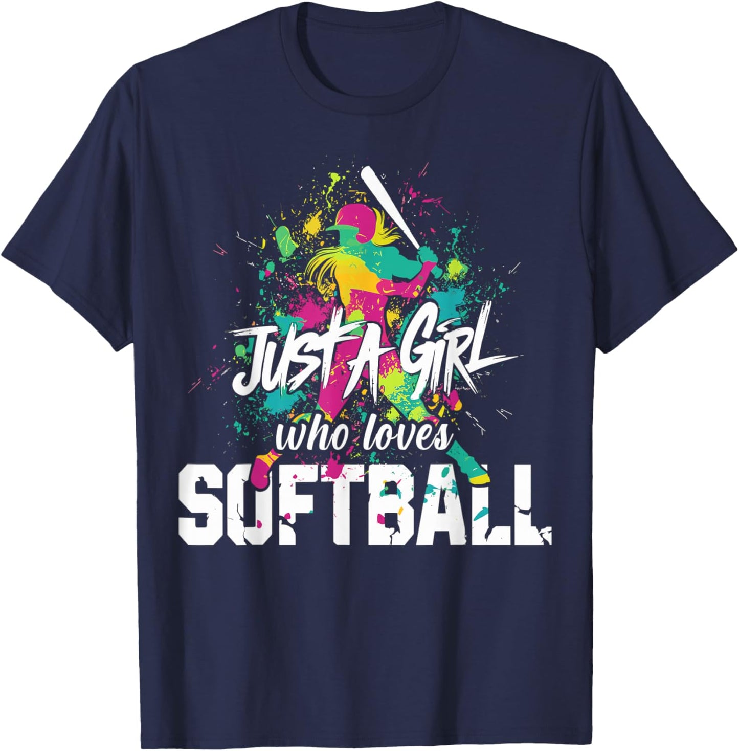 Softball Mom Just a Girl Who Loves Softball T-Shirt - T-Shirt | Navy