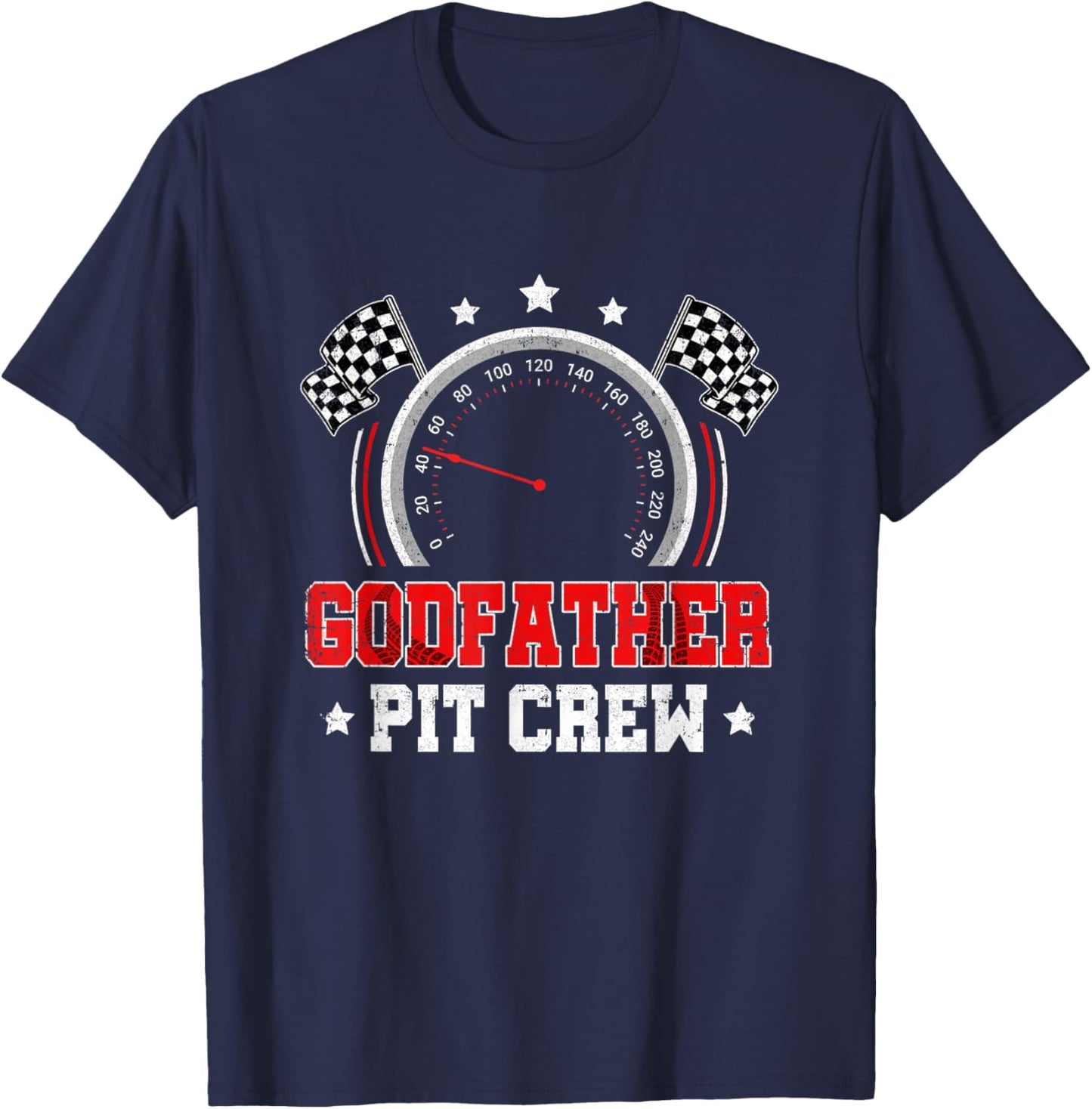 Godfather Pit Crew Race Car Birthday Party Racing Family T-Shirt - T-Shirt | Navy