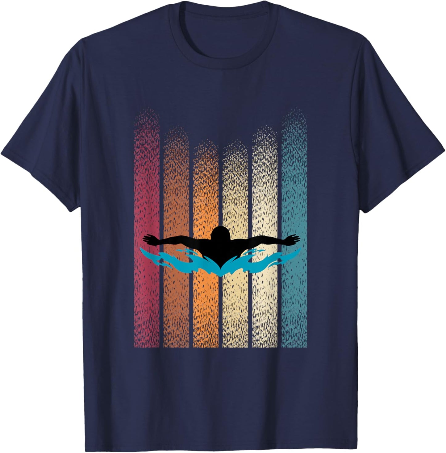 Swimming Retro Swimmer Competitive Swimmer Master Swimmer T-Shirt - T-Shirt | Navy