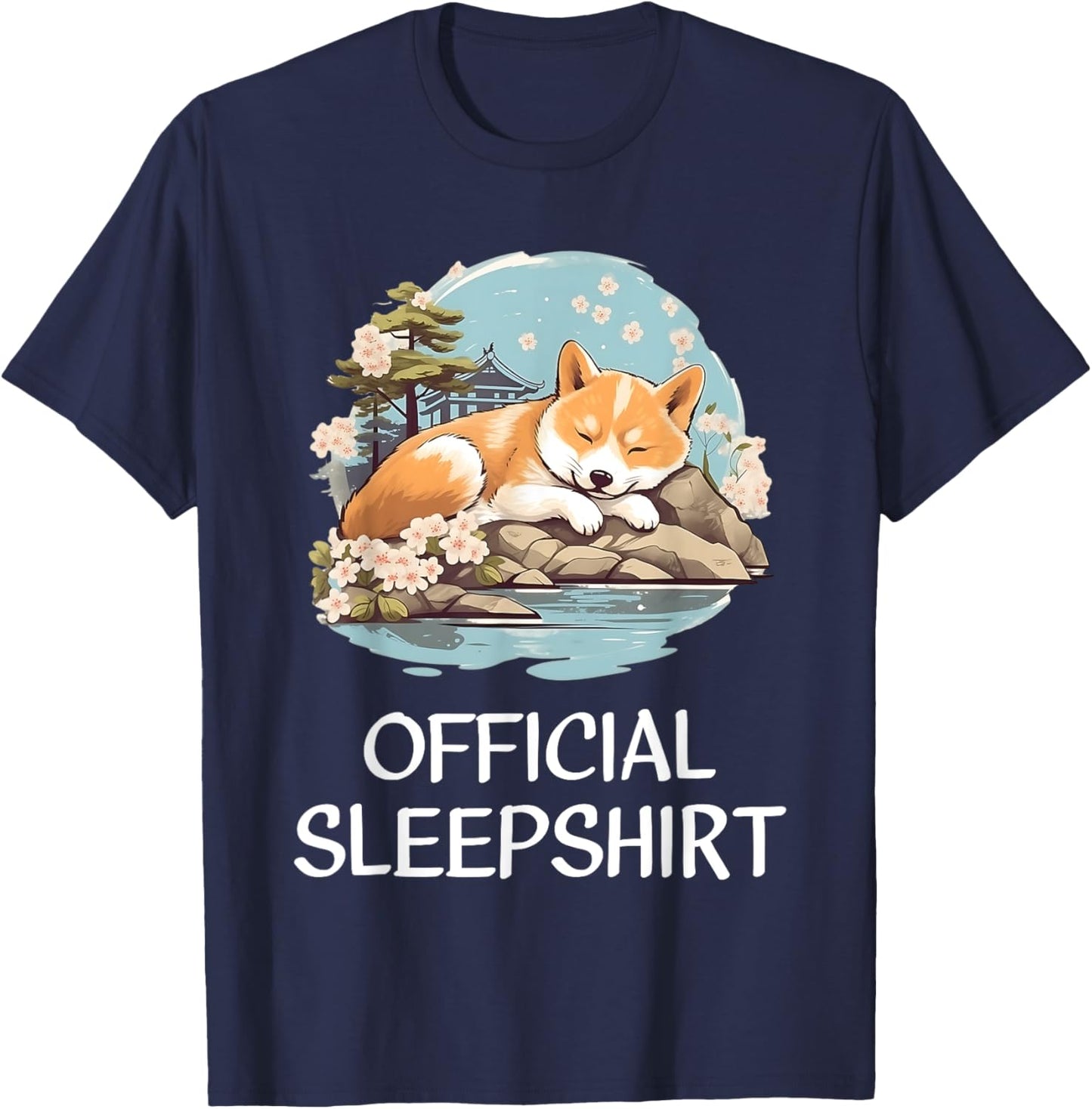 Official Sleep Shirt Shiba Inu Nightshirt Pajama Sleepshirt T-Shirt - T-Shirt | Navy