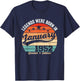 Vintage 74th Birthday Legends were Born in January 1952 T-Shirt - T-Shirt | Navy