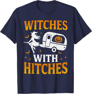 Witches with Hitches Funny Halloween Camping Witches T-Shirt - T-Shirt | Navy