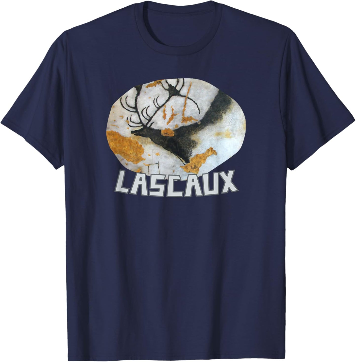 Lascaux Cave Painting Prehistoric Parietal Art Megaloceros T-Shirt - T-Shirt | Navy