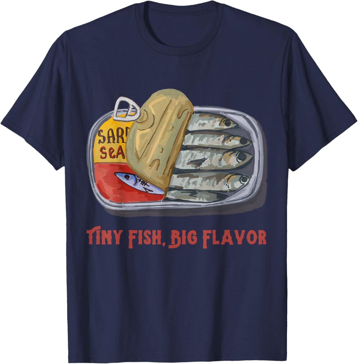 Cute Tinned Fish Tinned Sardines Fish Lover Vintage Graphic T-Shirt - T-Shirt | Navy