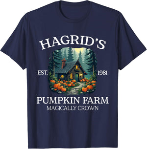 Hagrid's Pumpkin Farm - Magical Rustic Autumn Design T-Shirt - T-Shirt | Navy