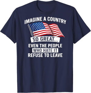 Imagine A Country So Great (Back only) T-Shirt - T-Shirt | Navy