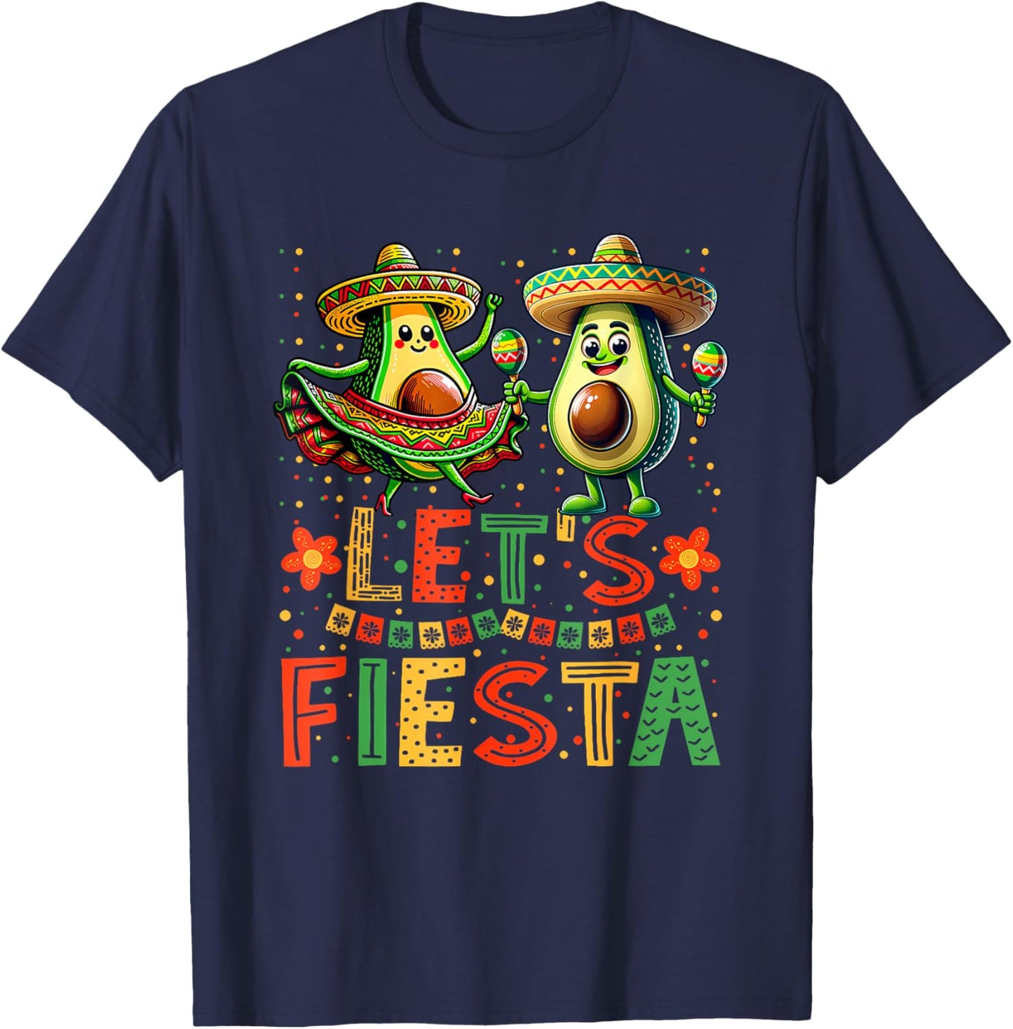 Lets Fiesta 5 Cinco De Mayo Men Boys Girls Mexican T-Shirt - T-Shirt | Navy