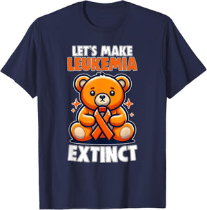 Leukemia Teddy Bear Orange Ribbon Hematologist Reptile T-Shirt - T-Shirt | Navy