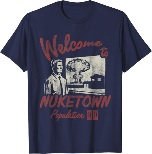 Call of Duty Welcome to Nuketown Population 00 Video Game T-Shirt - T-Shirt | Navy
