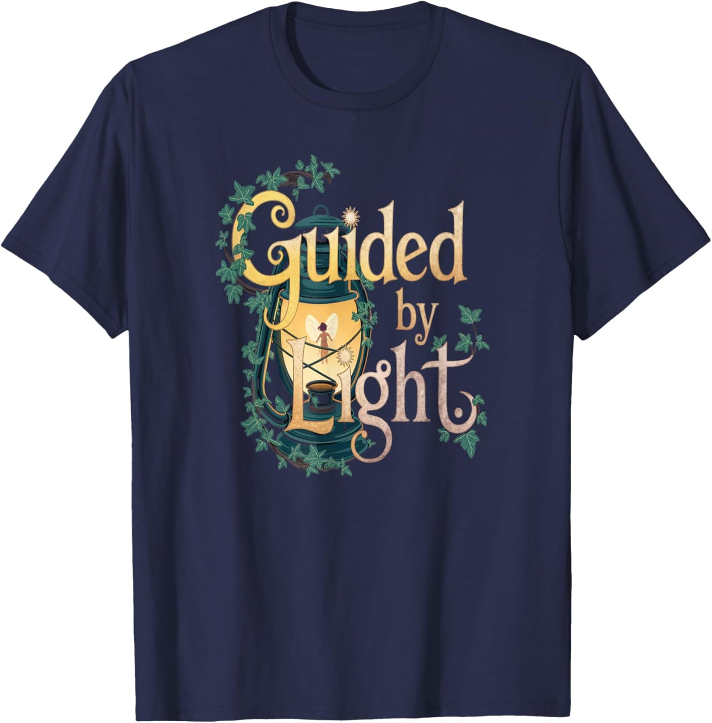 Guided By Light Lantern Fairy Nature T-Shirt - T-Shirt | Navy