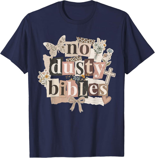Distressed Leopard No Dusty Bibles Christian Bible Verse T-Shirt - T-Shirt | Navy