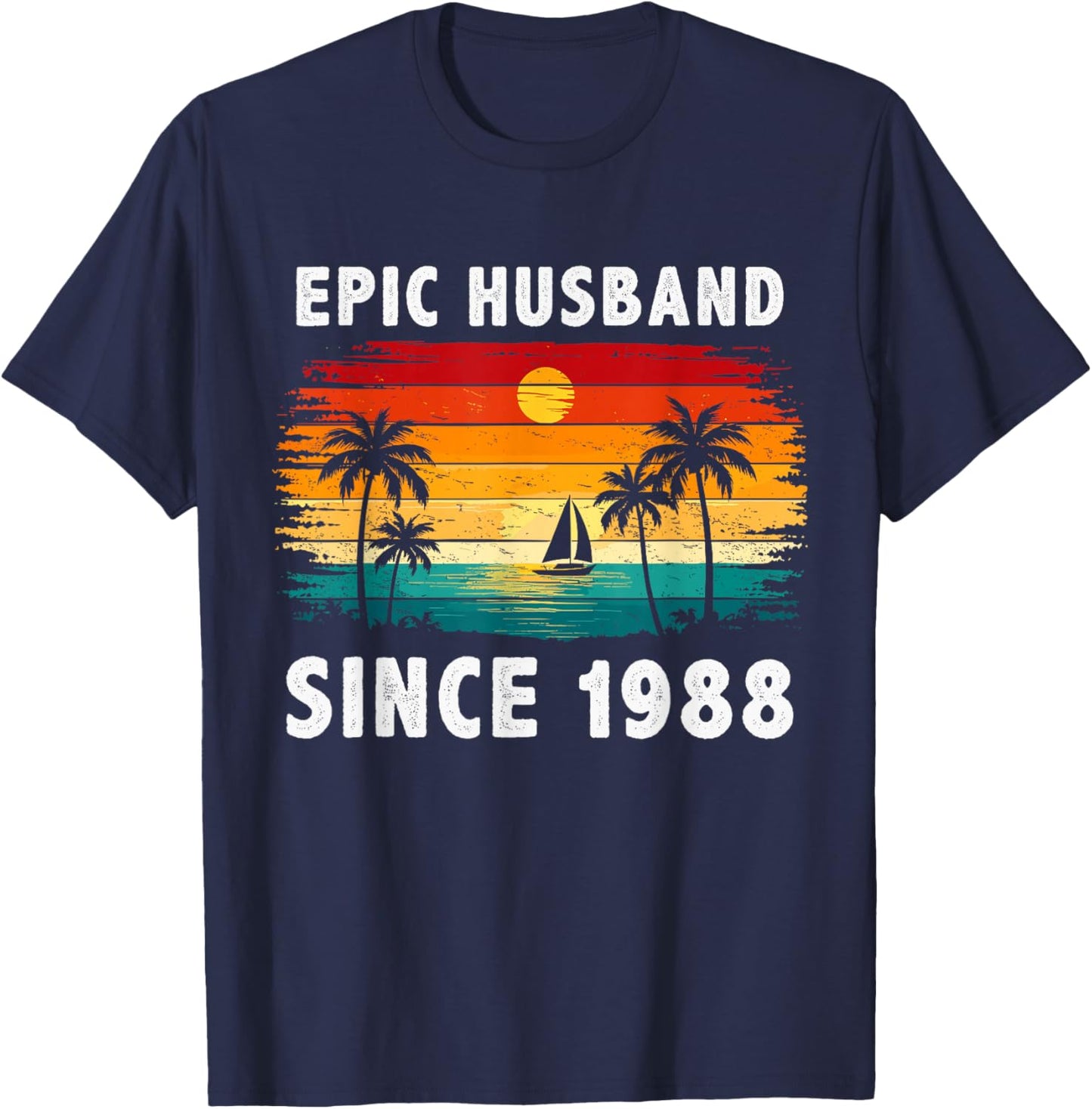 Vintage Epic Husband Since 1988 38th Wedding Anniversary T-Shirt - T-Shirt | Navy