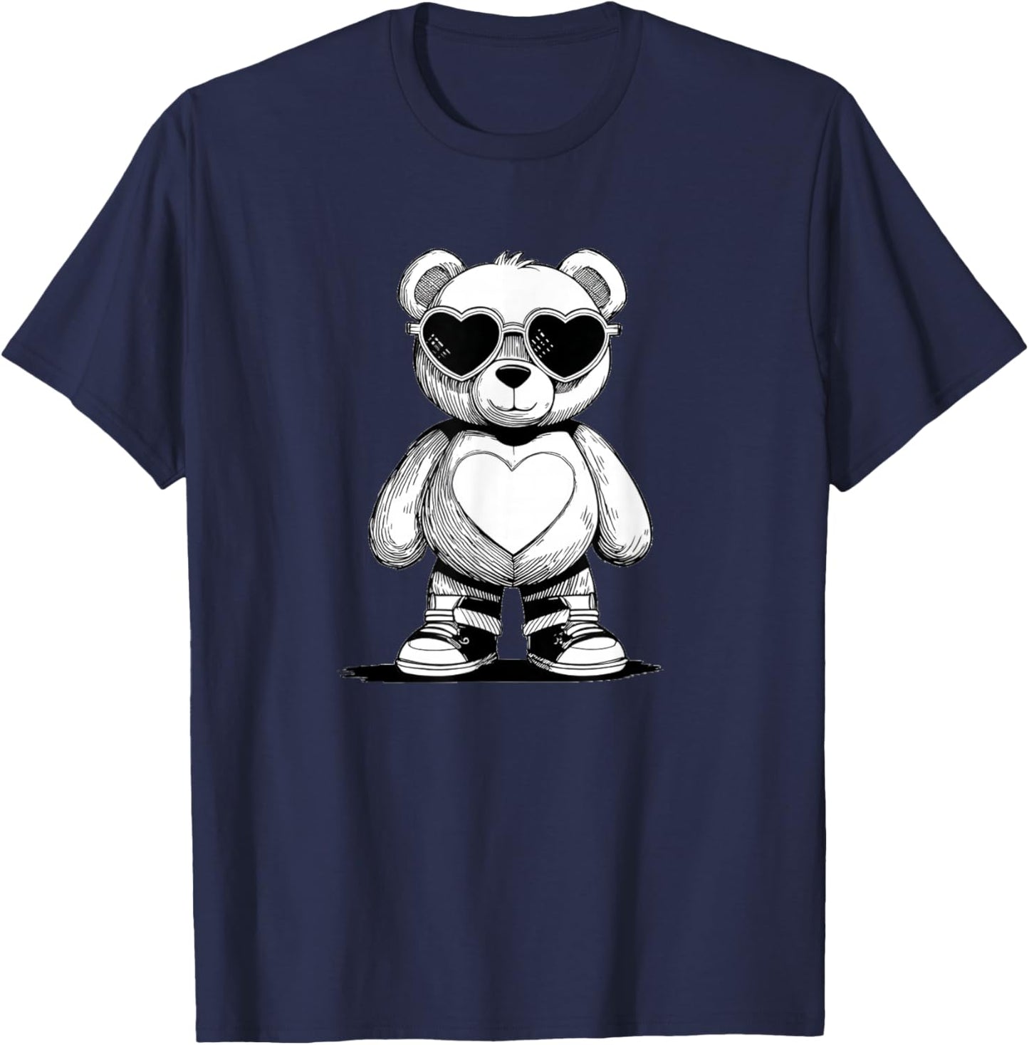 Sunglasses Teddy Bear Look for Adults and Kids T-Shirt - T-Shirt | Navy