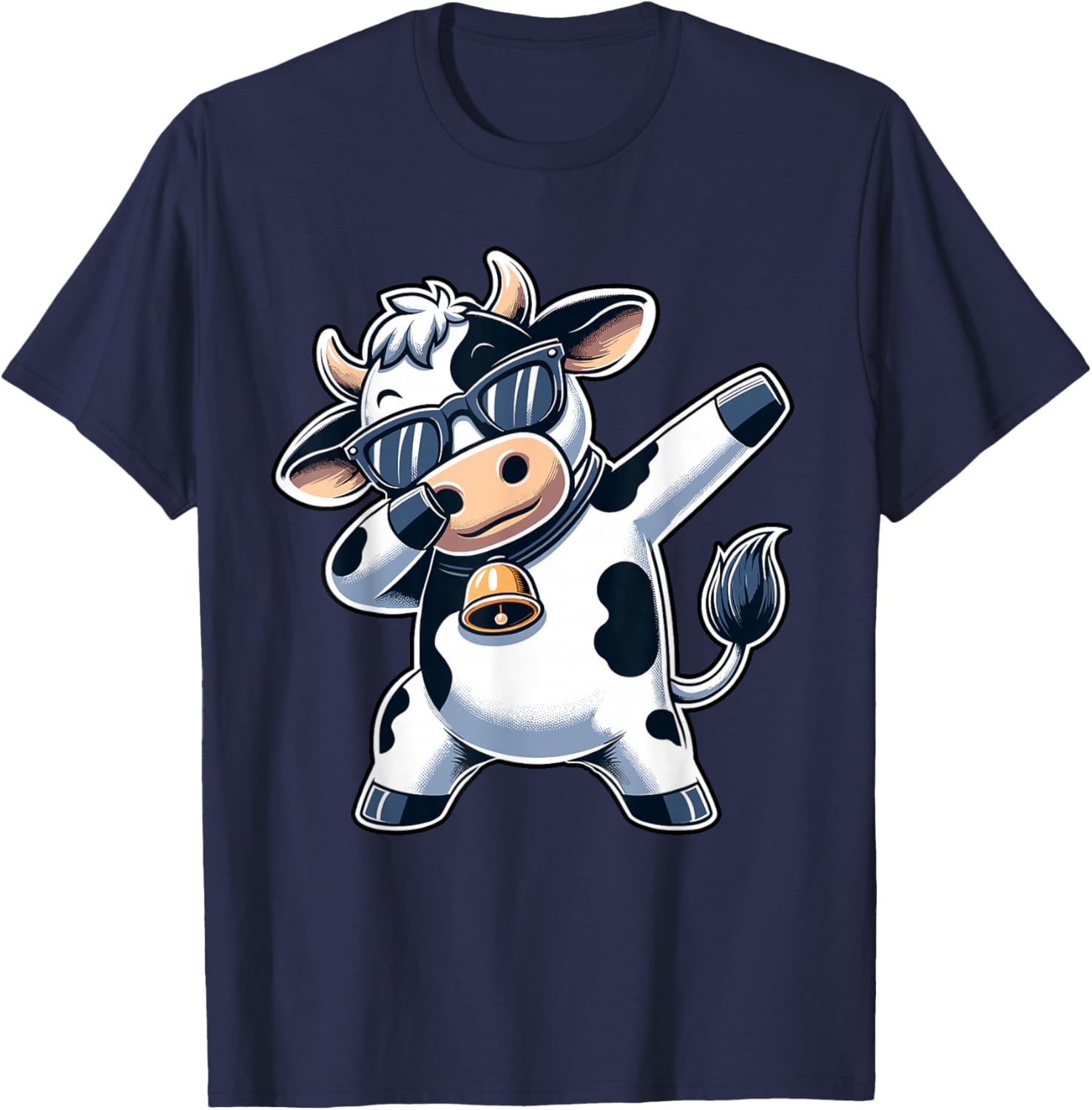 Cute Dabbing Cow Clothes Men Toddler Boys Farm Animal Kids T-Shirt - T-Shirt | Navy