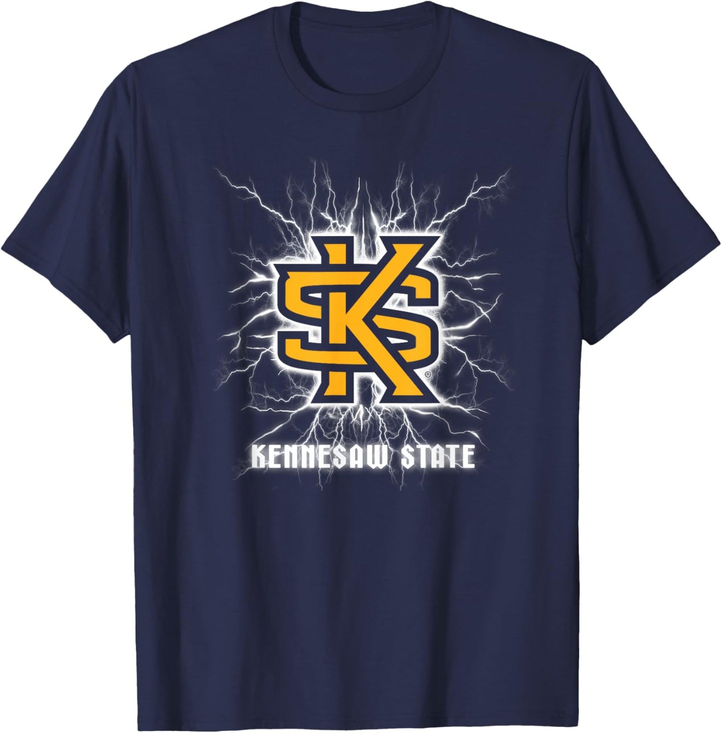 Kennesaw State Owls 90's Lightning Officially Licensed T-Shirt - T-Shirt | Navy