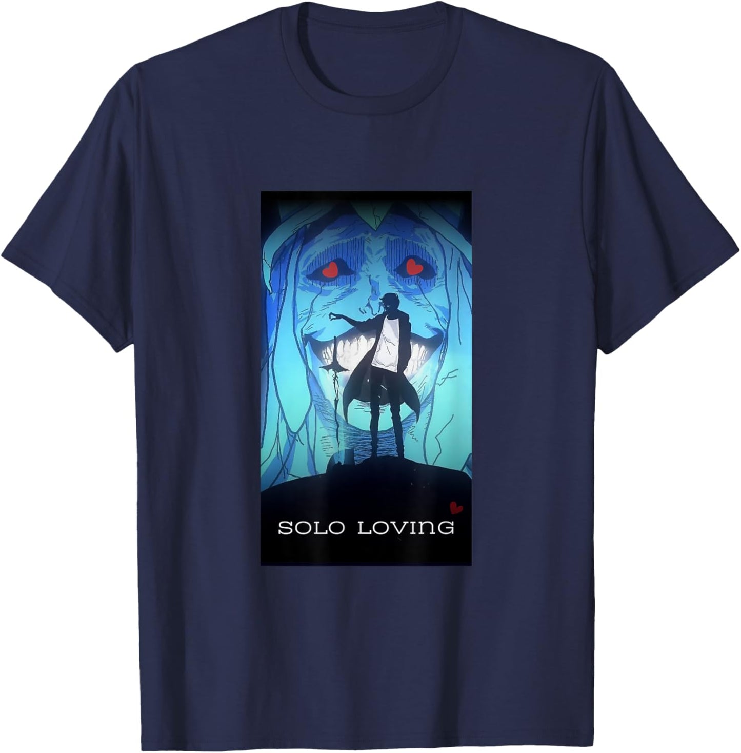 Solo Loving - anime for japanese cartoon lovers lovers , Black, S T-Shirt - T-Shirt | Navy