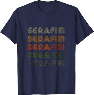 Love Heart Serafim Grunge Vintage Style Black Serafim T-Shirt - T-Shirt | Navy
