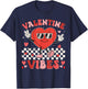 Groovy Valentines Day Shirts For Girl Women Kids Boy Toddler T-Shirt - T-Shirt | Navy