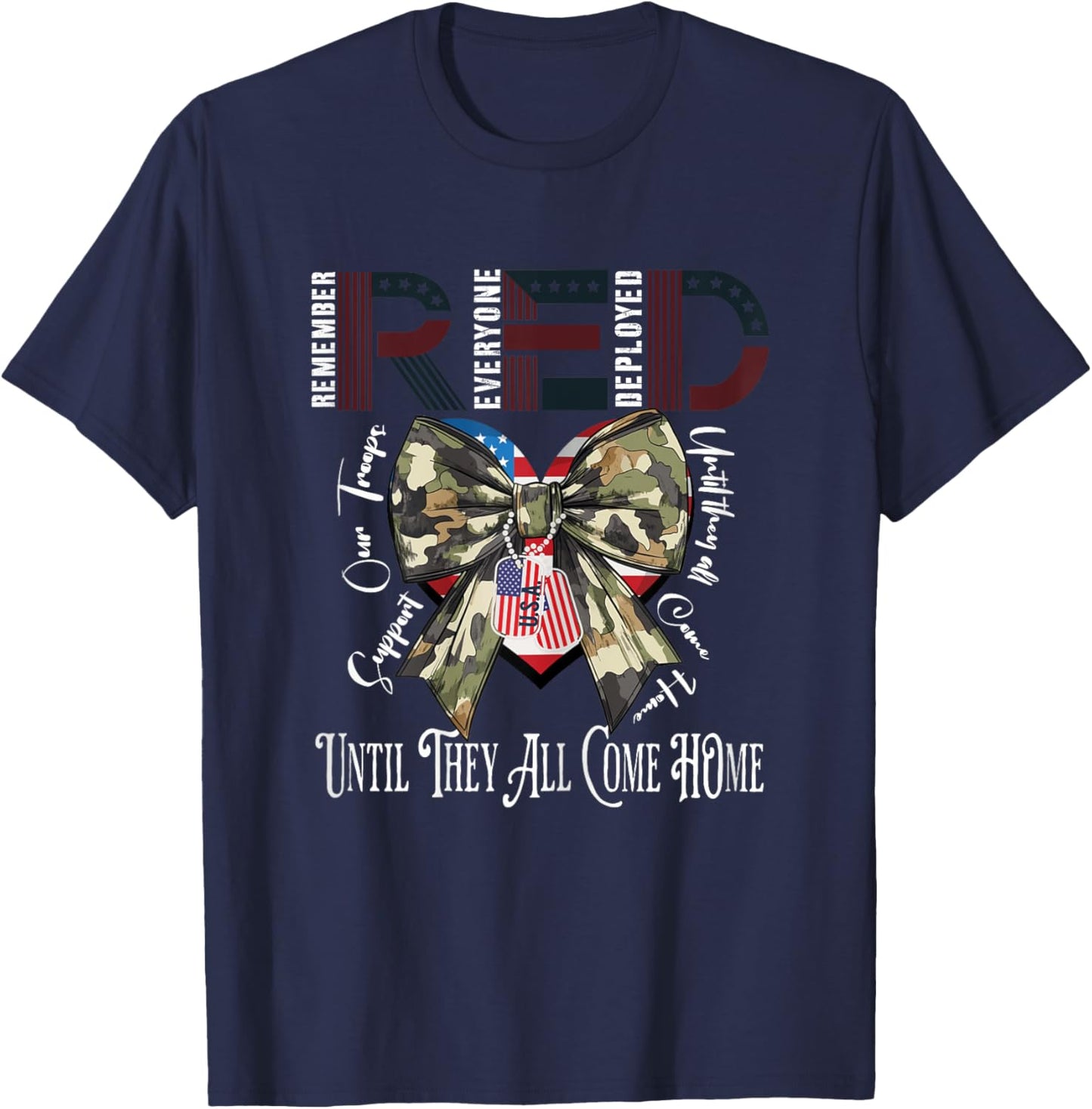 Red Friday Remember Everyone Deployed Deployment Gifts T-Shirt - T-Shirt | Navy