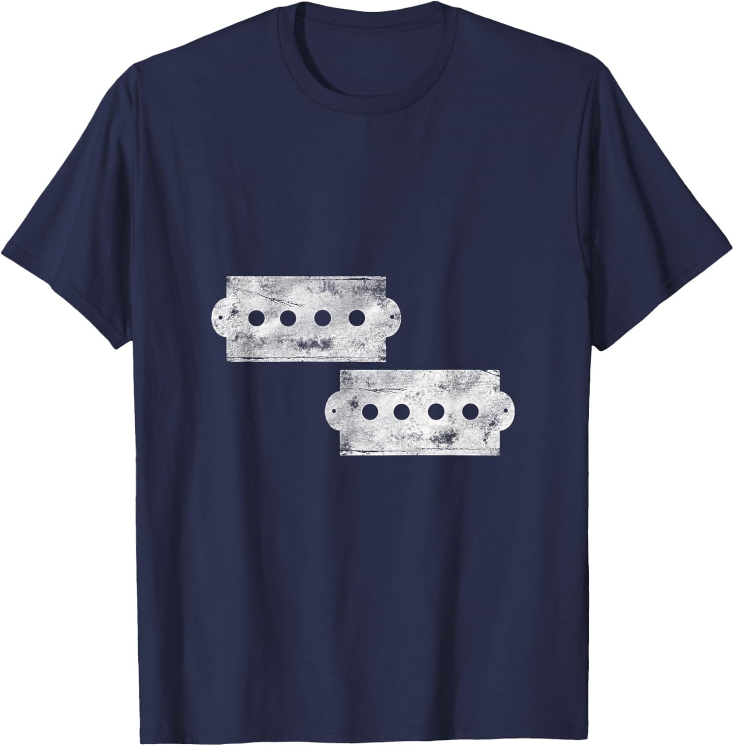 Standard P-Bass Pickup Bass Guitar Player Music Distressed T-Shirt - T-Shirt | Navy