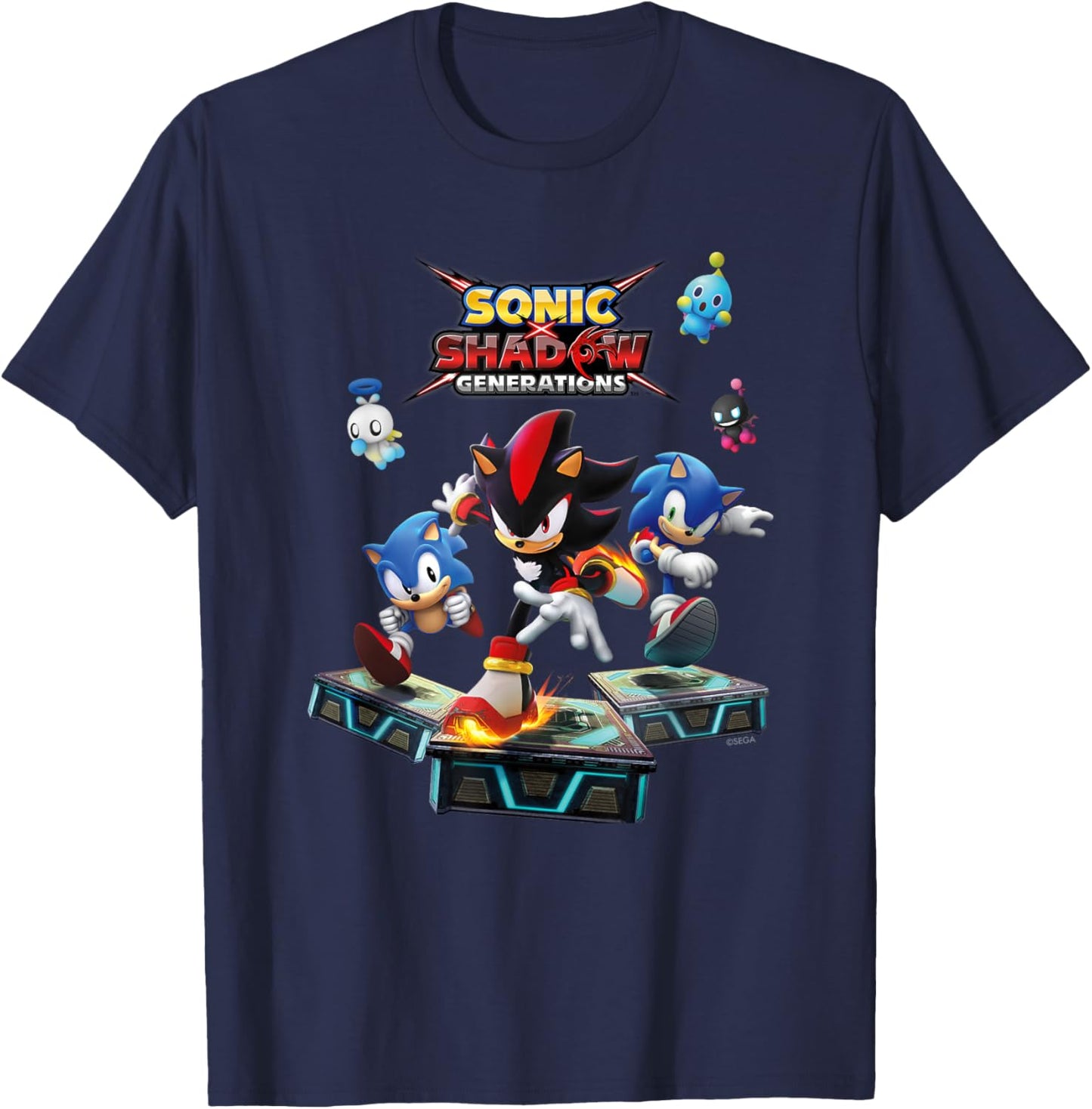 Sonic the Hedgehog, Sonic X Shadow Generations - Key Art T-Shirt - T-Shirt | Navy