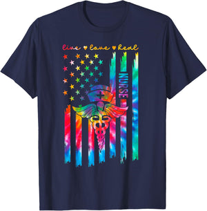 Nurse's Day Happy Nurse Week 2025 Appreciation Nurse Tie Dye T-Shirt - T-Shirt | Navy