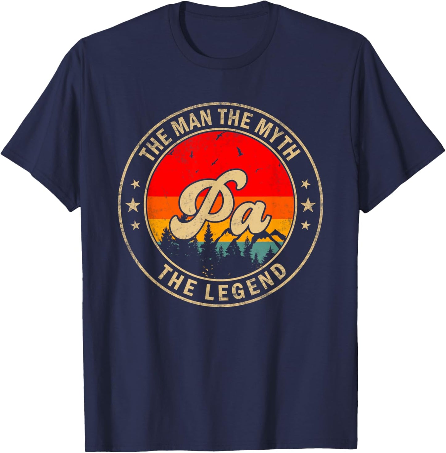 Pa the Man the Myth the Legend Father's Day for Grandpa T-Shirt - T-Shirt | Navy