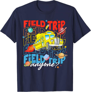 Field Day Let The Games Begin School Bus Field Trip Anyone? T-Shirt - T-Shirt | Navy
