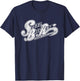 Steel Ball Run Distressed White Show Logo Anime T-Shirt - T-Shirt | Navy