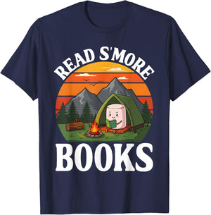 Read S'more Books Camping Outdoors Travel Campfire Smores T-Shirt - T-Shirt | Navy