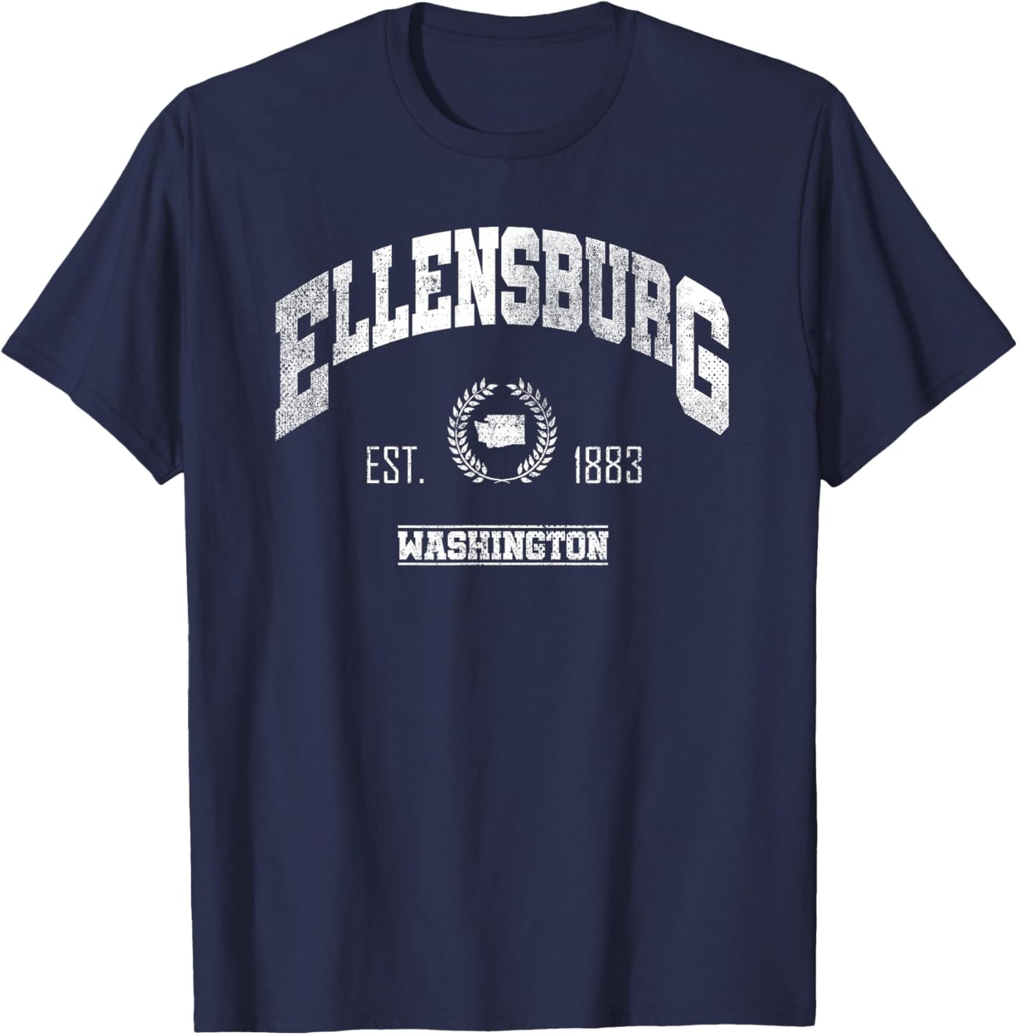 Ellensburg WA | Washington | Vintage Throwback T-Shirt - T-Shirt | Navy