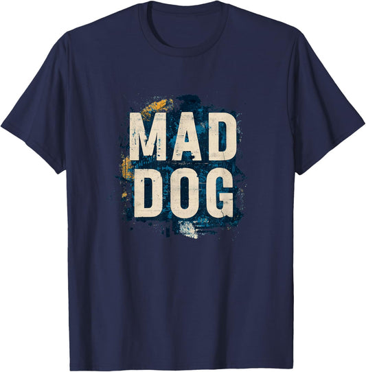 Funny Mad Dog Graphic Costume for a Cool Look T-Shirt - T-Shirt | Navy