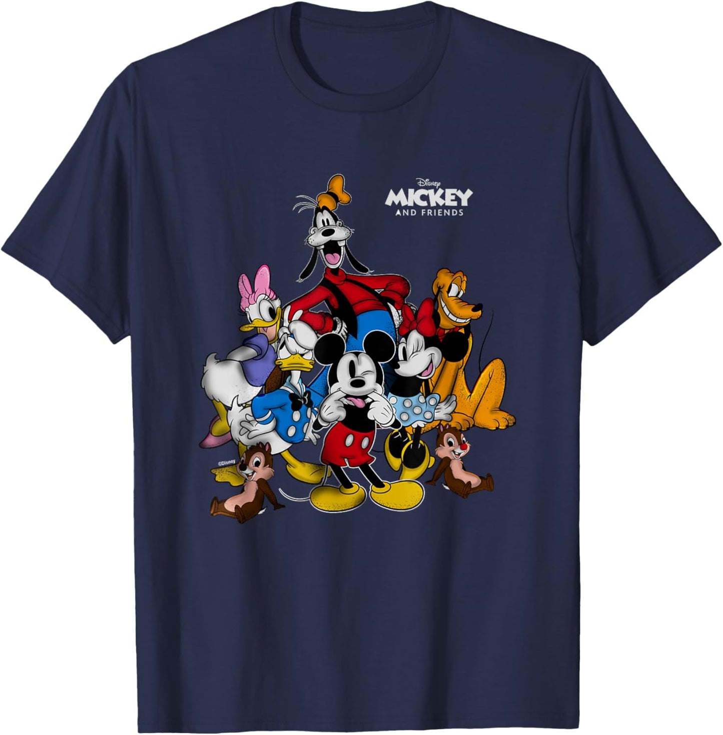 Disney Mickey and Friends Characters Group T-Shirt - T-Shirt | Navy