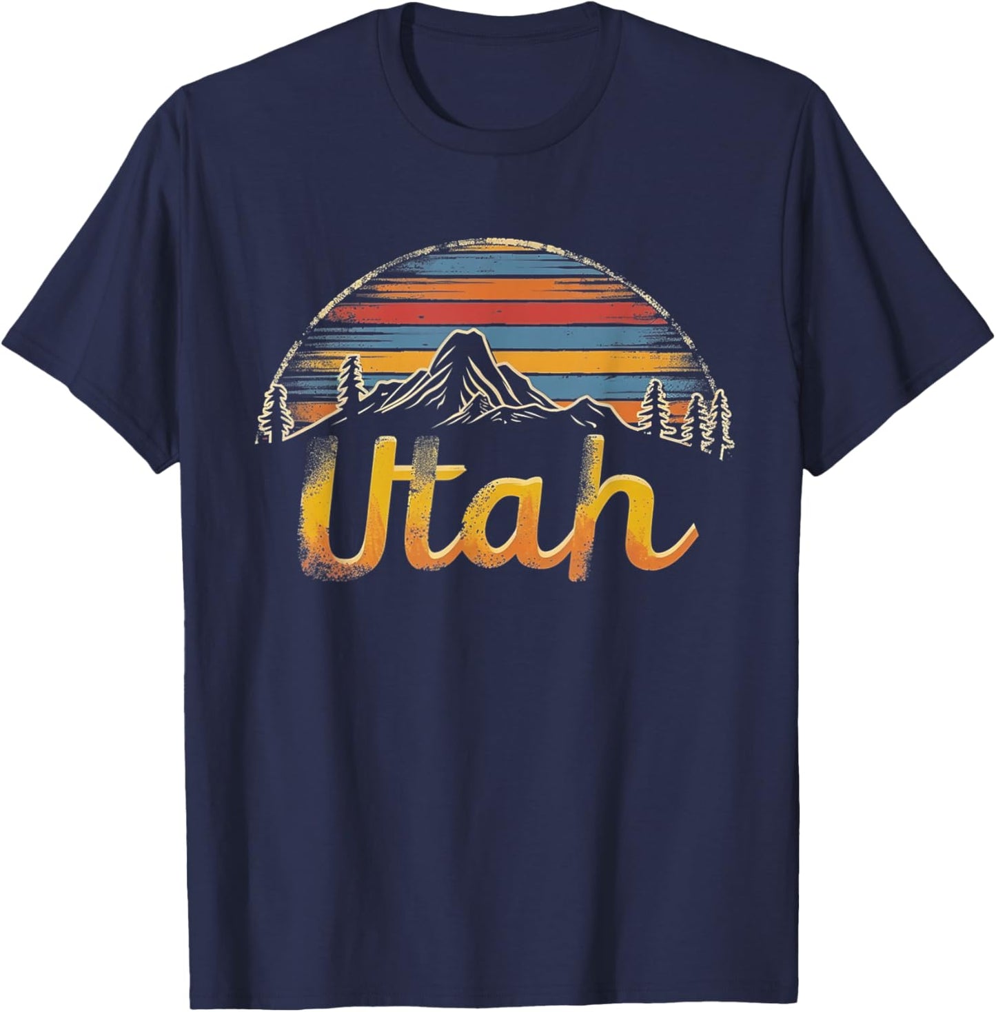 Utah - Cool Funny Graphic Vintage Men Women Retro T-Shirt - T-Shirt | Navy